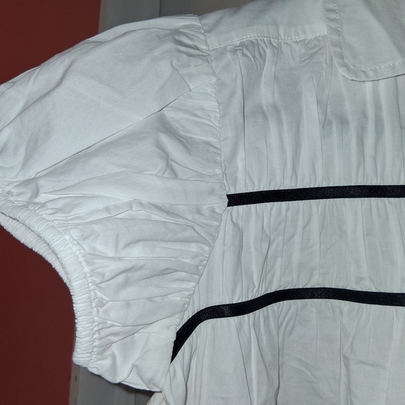 Maeve White Blouse with Dark Trim - Picture 4 of 6